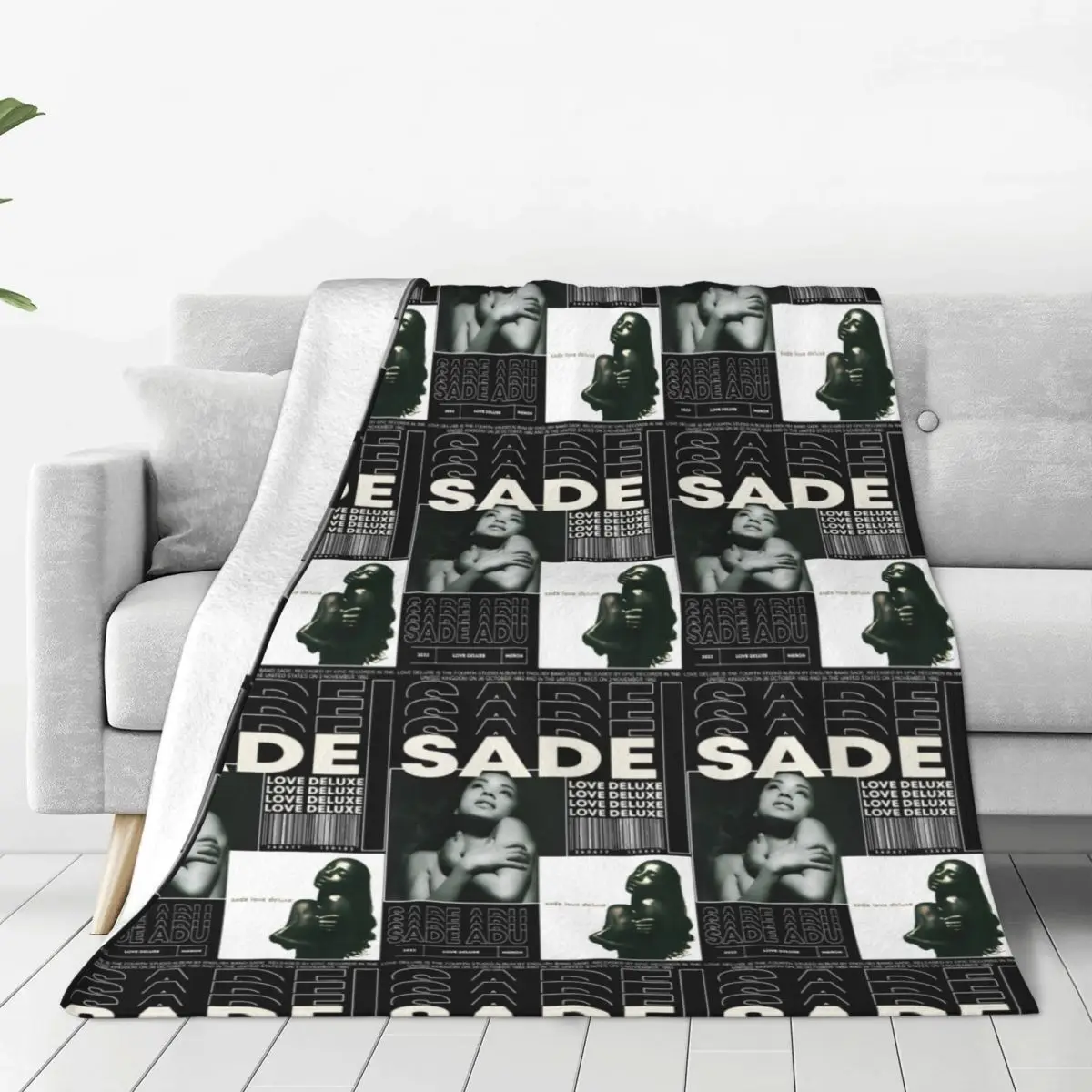 S-Sade Adu Singer 80s Music Flannel Throw Blanket Blanket for Bedding Bedroom Lightweight Quilt