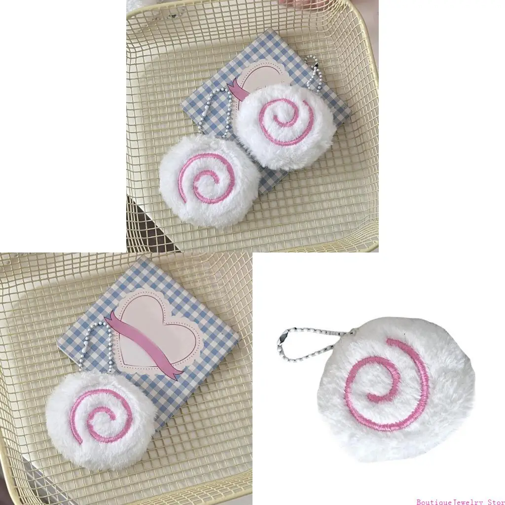 E1PE Soft Plush Fish Cake Keychain Bag Ornament for Home Decoration and Unique Gifts