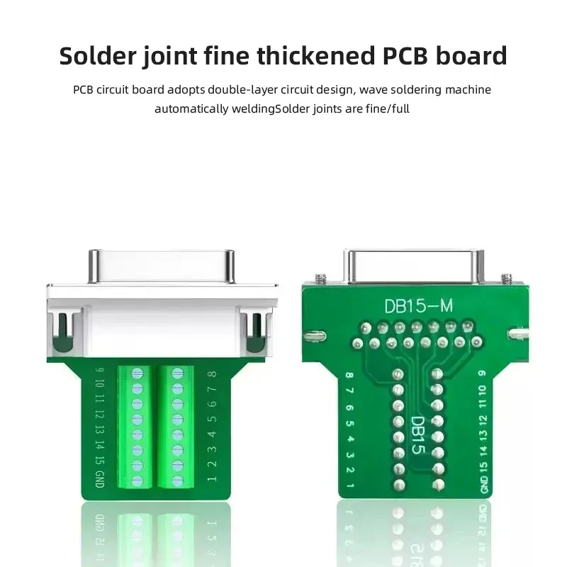 COM RS232 Serial Port D-SUB Terminal Plug Adapter DB9 DB15 DB25 Connector 9 15 25-pin Male Female Solder-free Breakout Connector