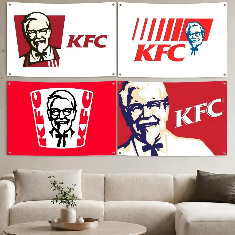 Fried chicken burger brand Flags Aesthetic Wall Tapestry Printed Wall Hanging Living Room Party Outdoor Decor