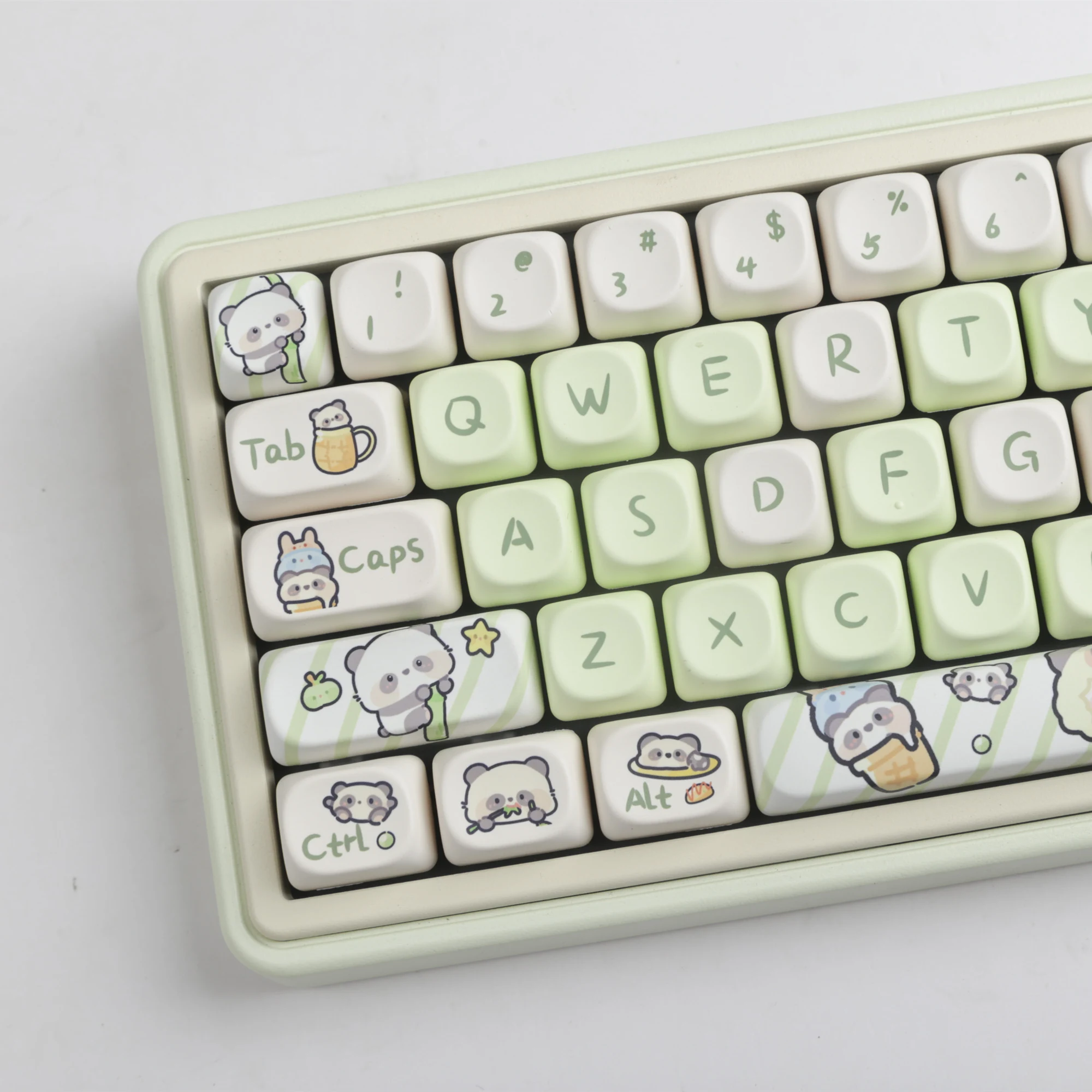 Panda Keycap Conjunto com Full Keycap Sublimação Corante Mecânica Perfil Moa 140 Chaves