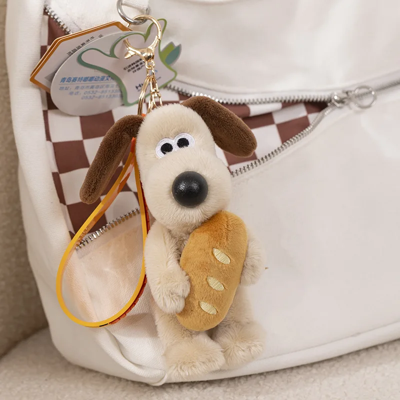 Cartoon Schlüssel anhänger Gromit 12cm Plüsch Spielzeug Rucksack Anhänger Dekoration Schlüssel bund Kawaii niedlichen Schlüssel anhänger Auto Schlüssel Dekoration Mädchen Geschenk