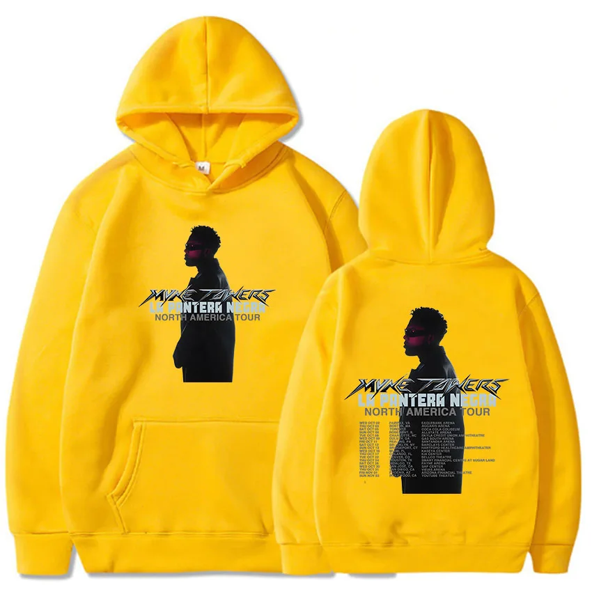 Streetwear Unisex Hoodies Myke Towers La Pantera Negra Tour Sweatshirts Moletom Winter Casual Men Women Clothing Hooded Pullover