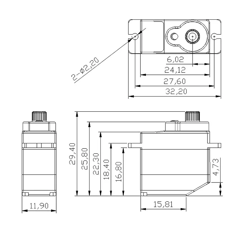 Kingmax CLS0405M - 5kg High Voltage Metal Gear Digital Mini Servo for Helicopter Lock Tail Swashplate Industrial Robot Dog