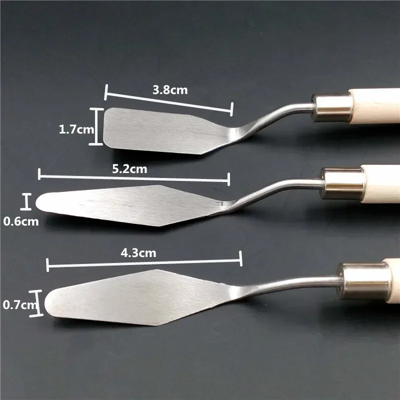 Stainless Steel Painting Knife Blade Palette Scraper Set Spatula Knives For Artist Oil Painting Tool 3pcs/5pcs