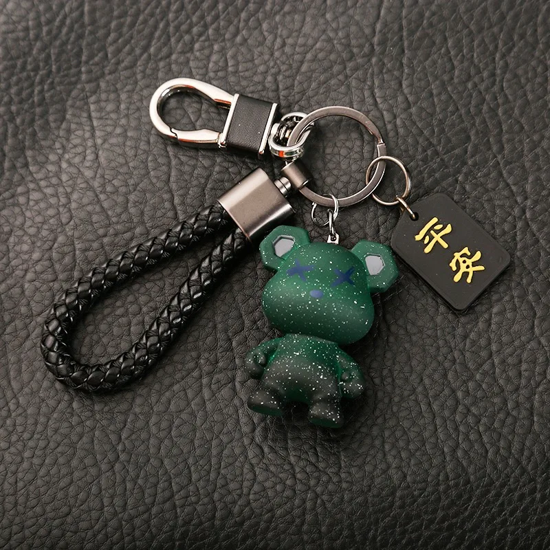 New Pendant Bear Motorcycle Accessories Keychain Chinese Safe Outdoor Cycling Backpack Daily Decoration Couple Cute Animal Chain