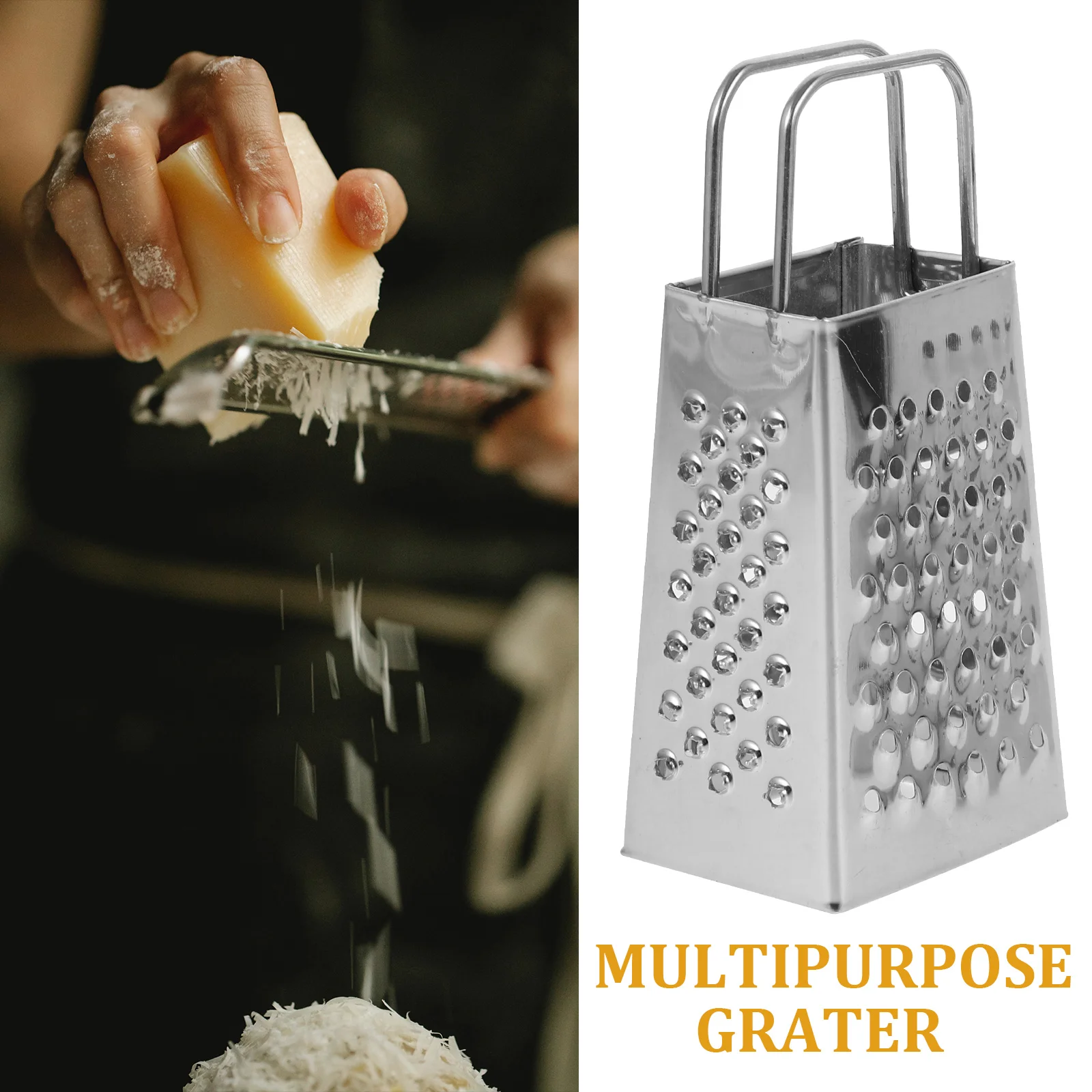 4 Pcs Stainless Steel Four Sided Grater Mini Double Wire Cheese Shredder Lemon Zester Lightweight Kitchen Tool Manual Garlic