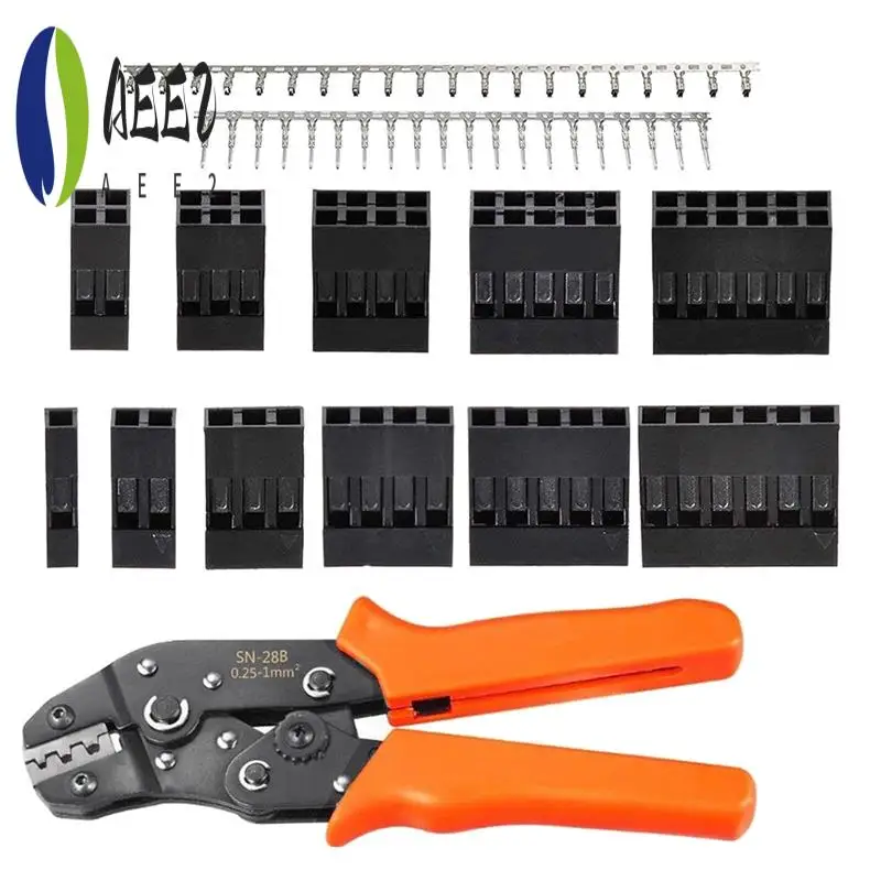 

AEE2-620Pcs Dupont Connector Kit With Wire Crimper Plier 2.54Mm Pitch 1/2/3/4/5/6 Pin JST SM And 2.54 Mm JST XH Male/Female