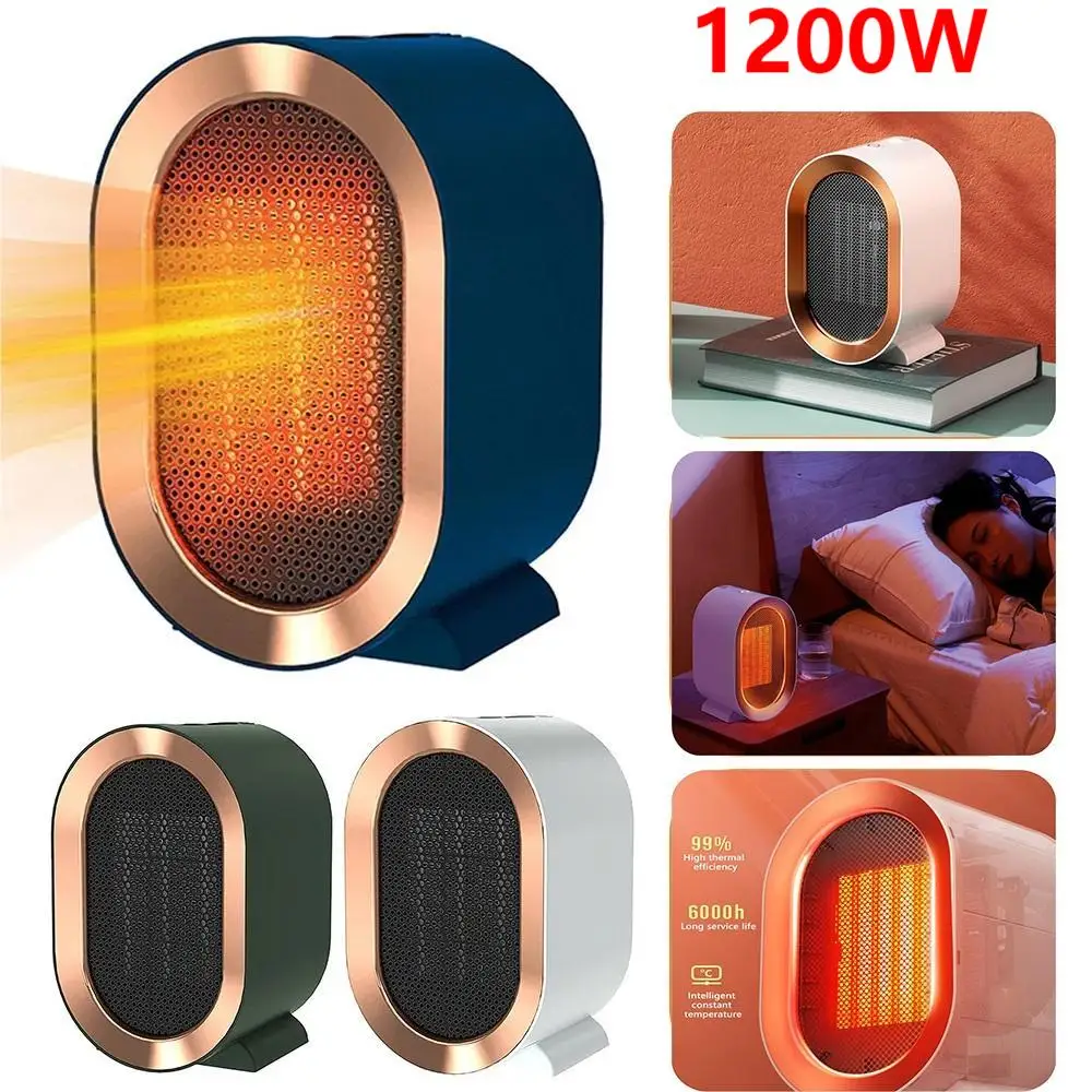 

Desktop Electric Heater Mini Portable Fan Heater 1200W PTC Ceramic Heating Warm Air Blower Home Office Warmer Machine for Winter