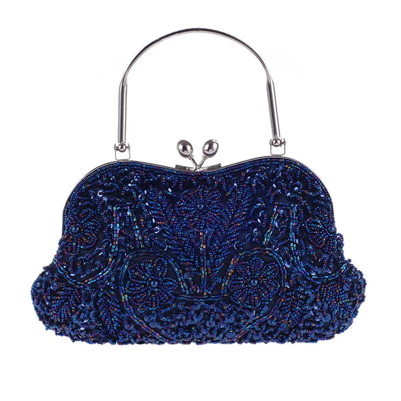Women Clutch Bags Ladies Beads Evening Bags Wedding Party Bridal Embroidered Handbag Women Solid Retro Small Totes Mini Wallets view 3