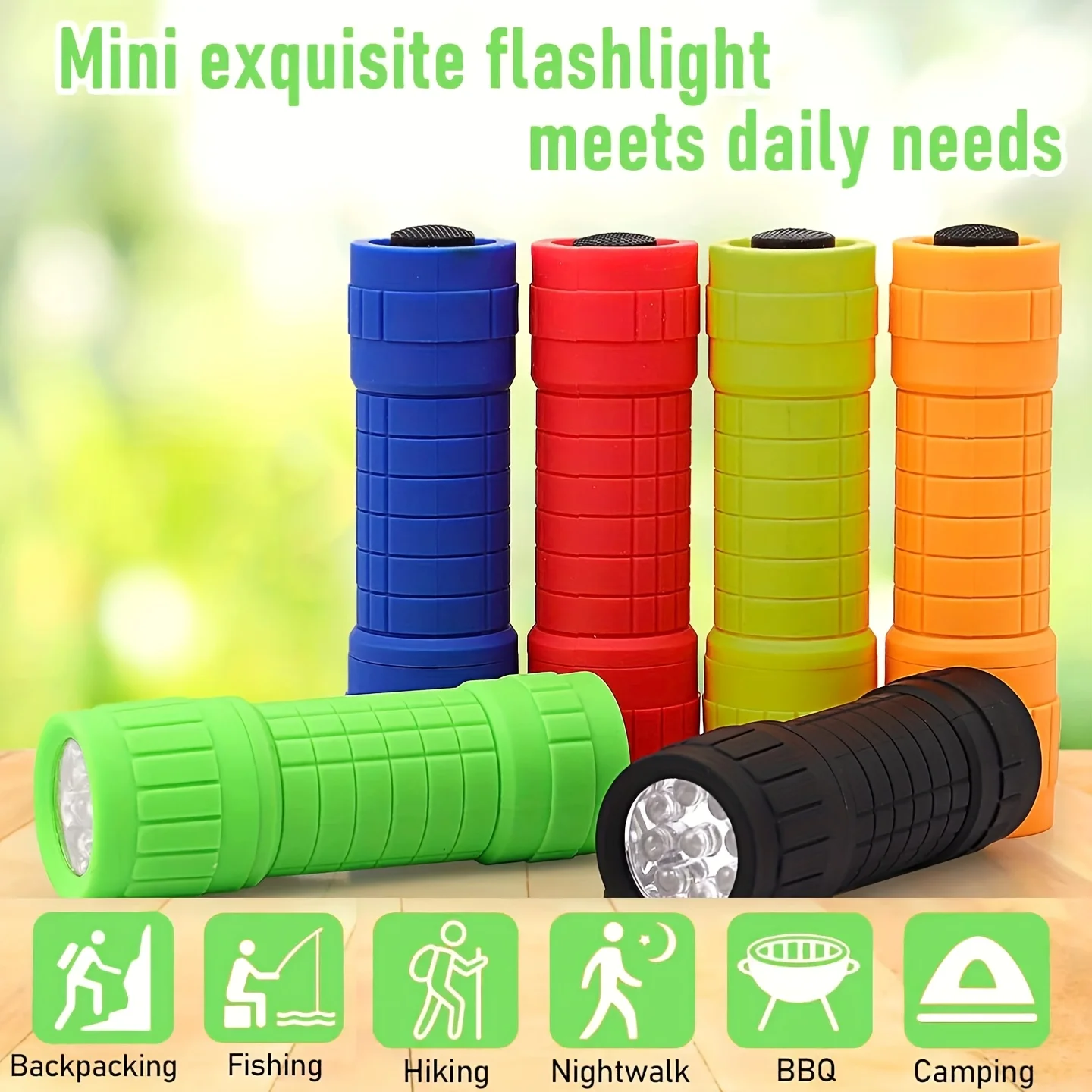 Mini Portable Flashlight Nine XPE Lamp Beads Strong Lighting Using 3*AAA Batteries Pocket Outdoor Emergency Torch Children Gifts