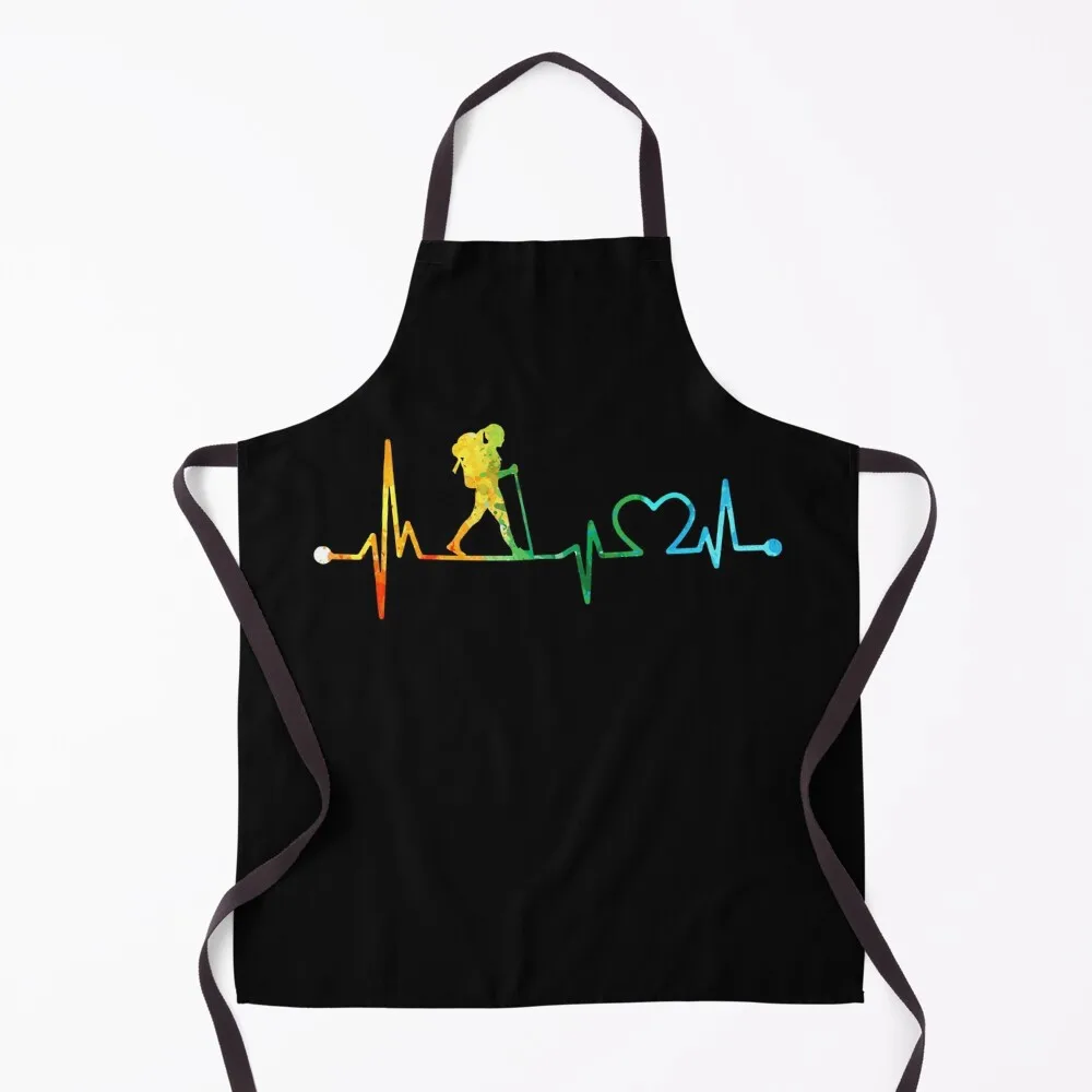 

HIKING HEARTBEAT WATERCOLOR Apron Things For Home And Kitchen Chef jacket men carpenter Apron