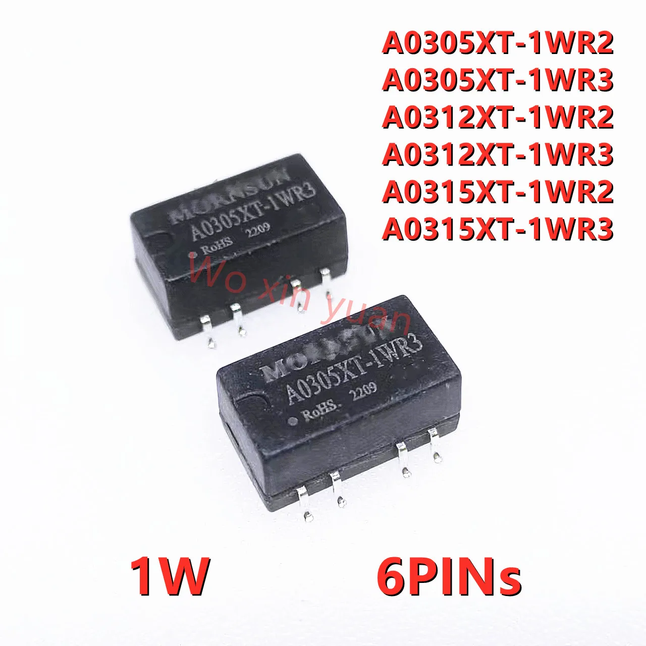 

Power Module DC-DC Converter A0305XT-1WR2 A0305XT-1WR3 A0312XT-1WR2 A0312XT-1WR3 A0315XT-1WR2 A0315XT-1WR3 6PIN SMD