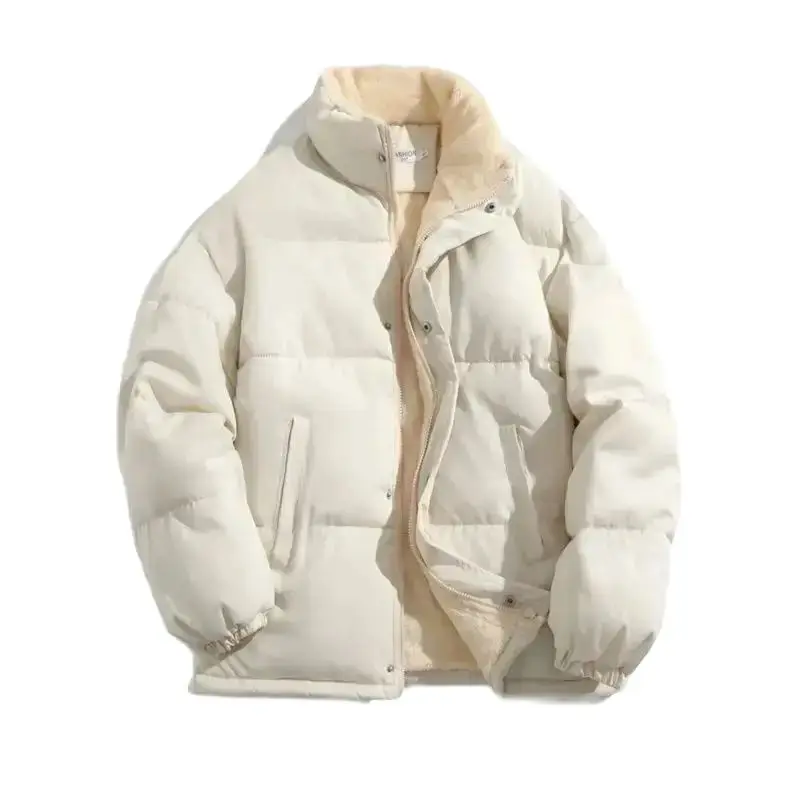 Oversized Opstaande Kraag Warm Heren Winterjas Effen Kleur Parka Mannelijke Jas Mode Casual Heren Vrouw Overjas Nieuwe Streetwear