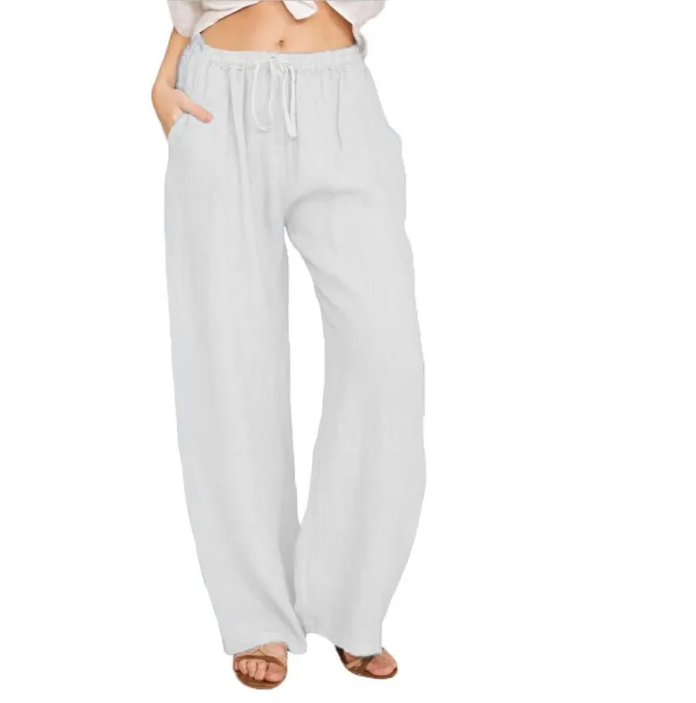 Cotton and Linen Loose Yoga Trousers Women 2025 Casual Europe and America