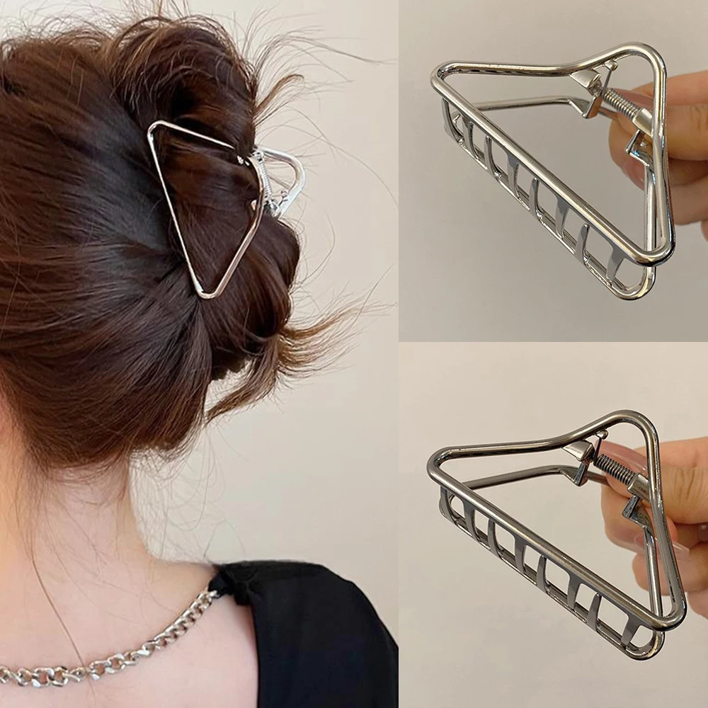 Fashion Triangle Metal Hair Clip Female Ponytail hair Claw New Shark Clip Girl Headdress Exquisite Hair Accessories