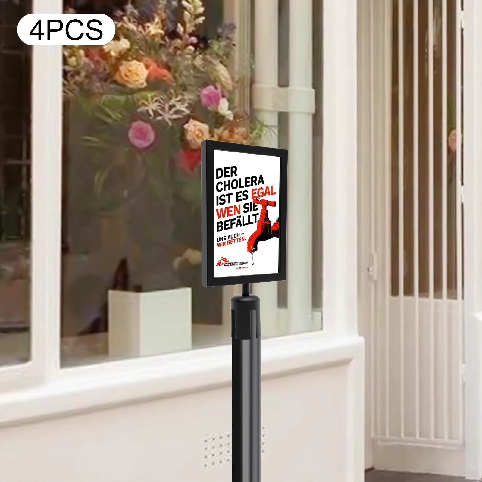 4 قطع حامل لافتات على شكل حرف A، حامل ملصق مزدوج الجوانب، شاشة قائمة أكريليك مقاس 8.6 × 12.6 بوصة، لافتة إعلانية محمولة