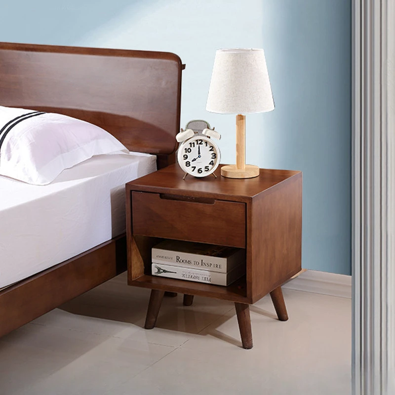 

Wholesale of solid wood bedside cabinets by manufacturers Simple modern household small bedroom bedside cabinets Apartment