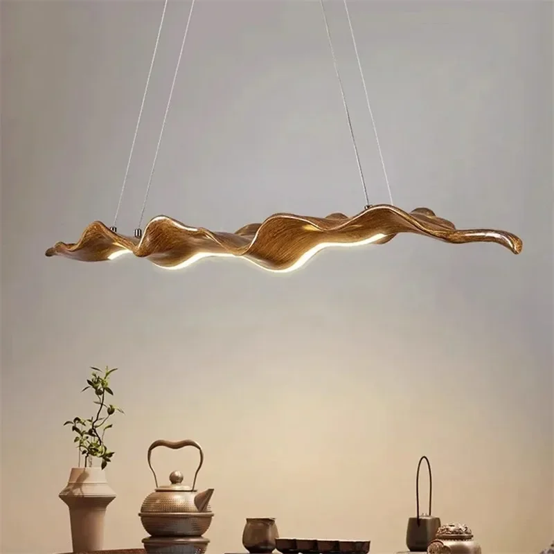 

Modern Creative Curved Leaf Pendant Light Tea Room Bedroom Office Dimmable Resin Pendant Light Nordic Design Lighting Fixtures