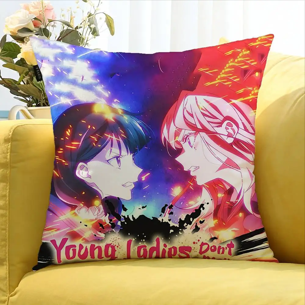Young Ladies Don't Play Fighting Games Various Sizes Square Pillow Case For Car Home Bedchamber Decor