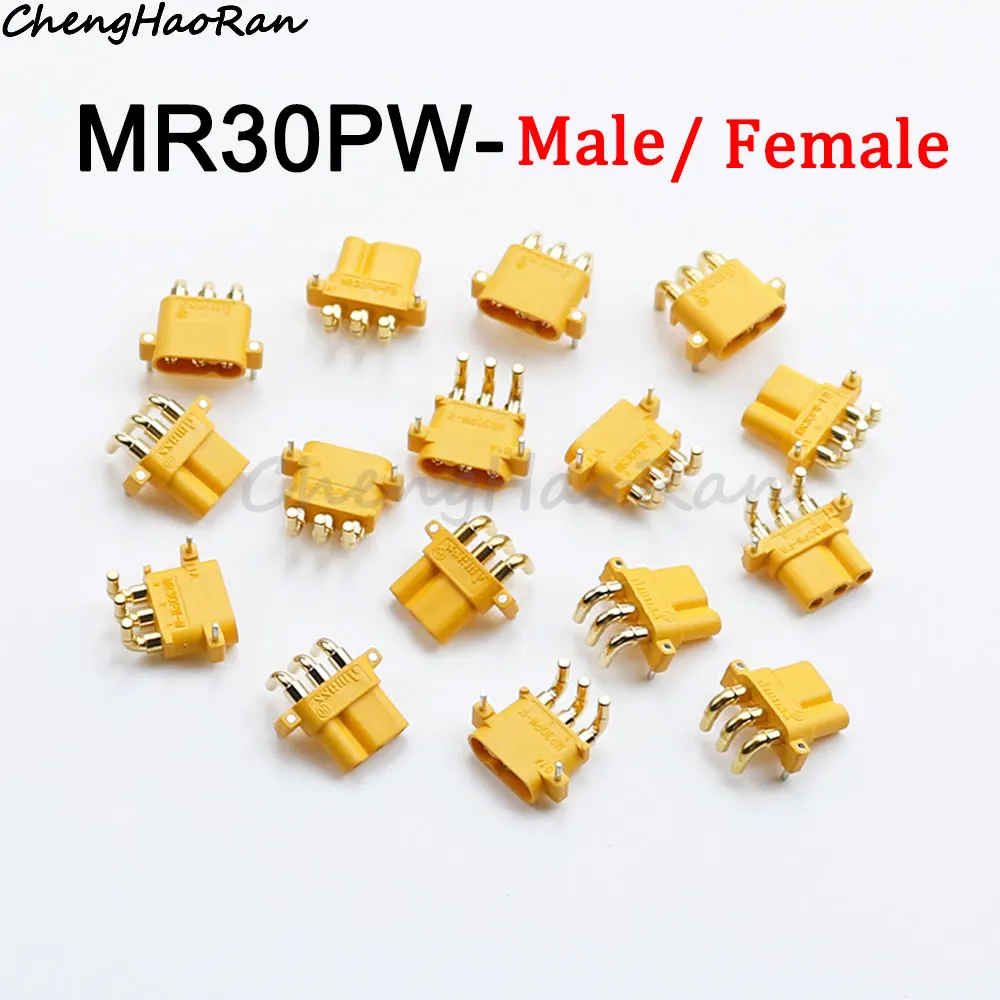 1 Pc Amass MR30PW-M MR30PW-F męskie złącze żeńskie poziome PCB moc wtyczka ładowania Socke bateria litowa silnik Model samolotu