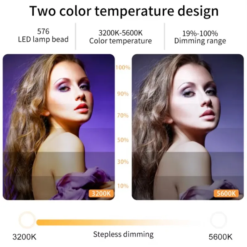 Super Bright 36 Inch 12 Tubes Camera Phone Video LED Ring Light Photography Lighting Multimedia Star Lamp