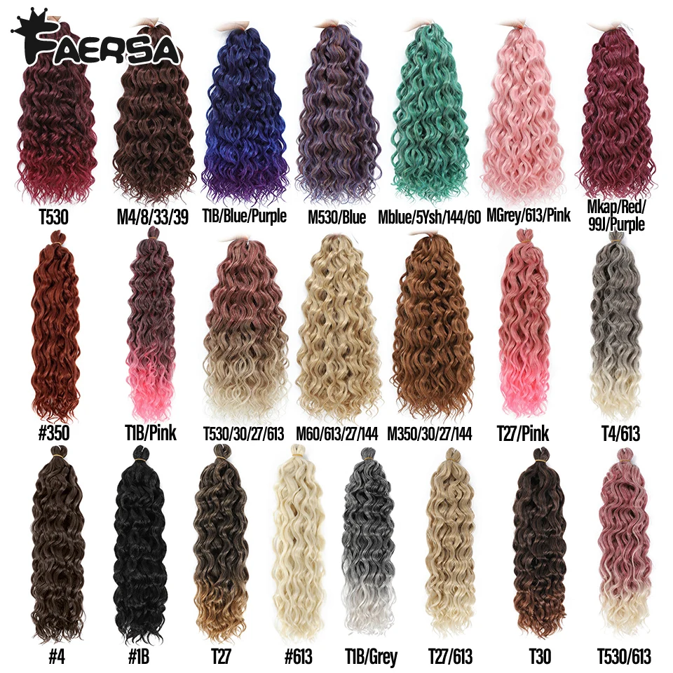 Tief gewelltes Twist-Häkelhaar, Afro-Locken, Wasserwellen-Häkelzöpfe, synthetische lockige Flechten-Haarverlängerungen für Frauen, 45,7–61 cm – Detail 3