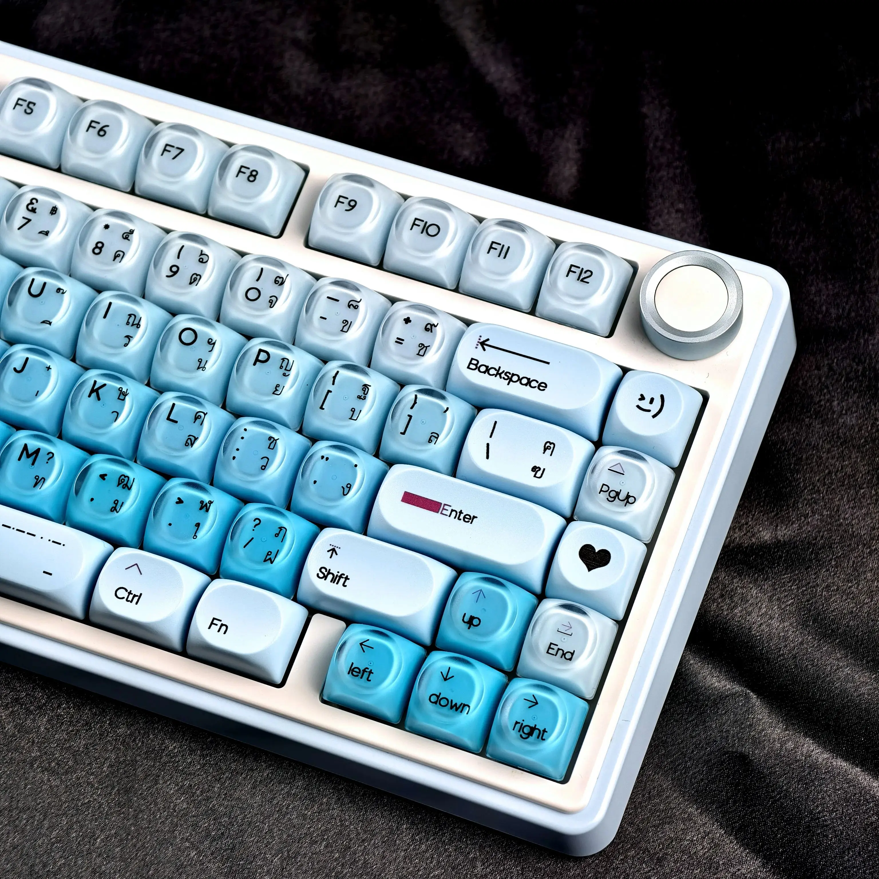 MAIMOOO Thai Keycap Blue Liquid Foundation Style Translucent Hoa Moa Pc For Aula Keyboard Keycaps 132Keys