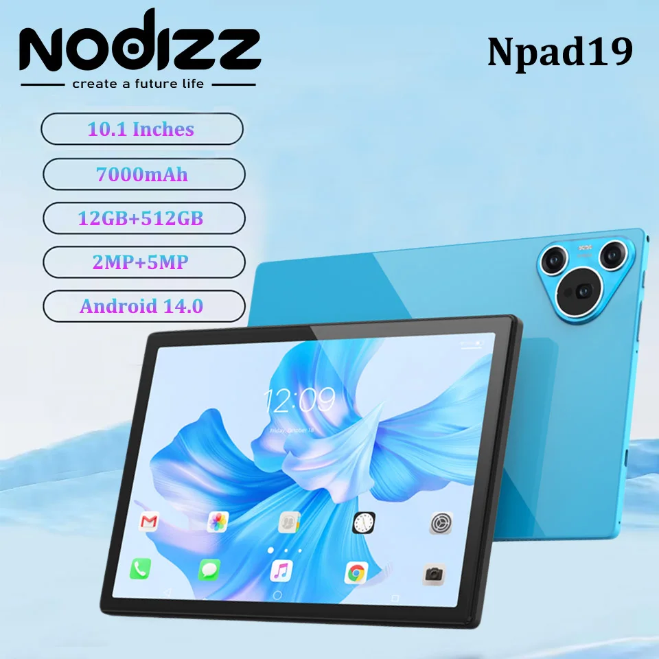 

10.1 Inch Npad19 Tablet PC 12GB RAM 512GB ROM MTK6737 Quad Core 800*1280 IPS Screen Dual Camera Wi-Fi6 7000 MAH Battery Tablets