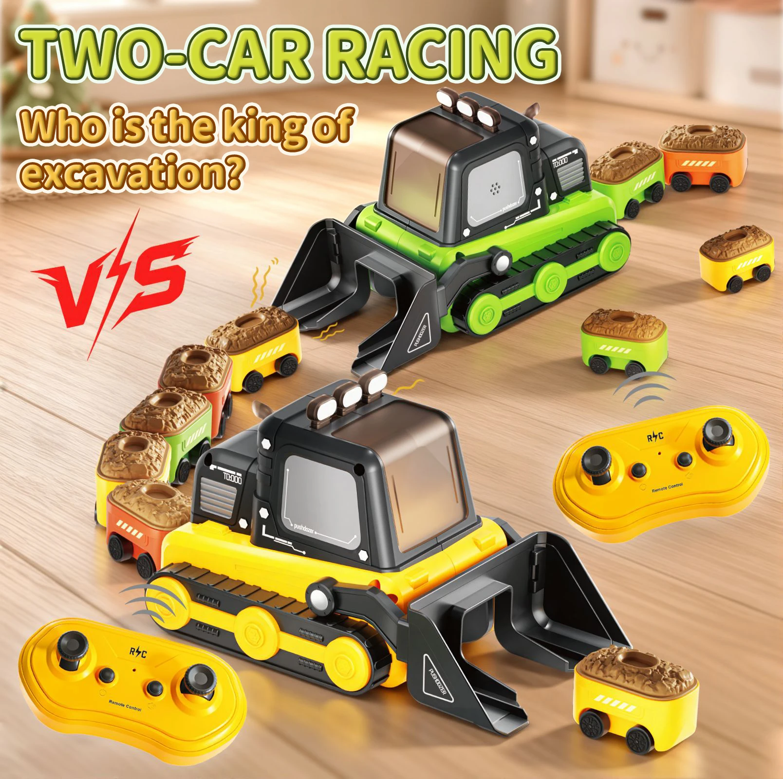 Remote Control Magnetic Swallowing Engineering Vehicle Electric Snake Magnetic Suction Toy Two Person Battle Children RC Car