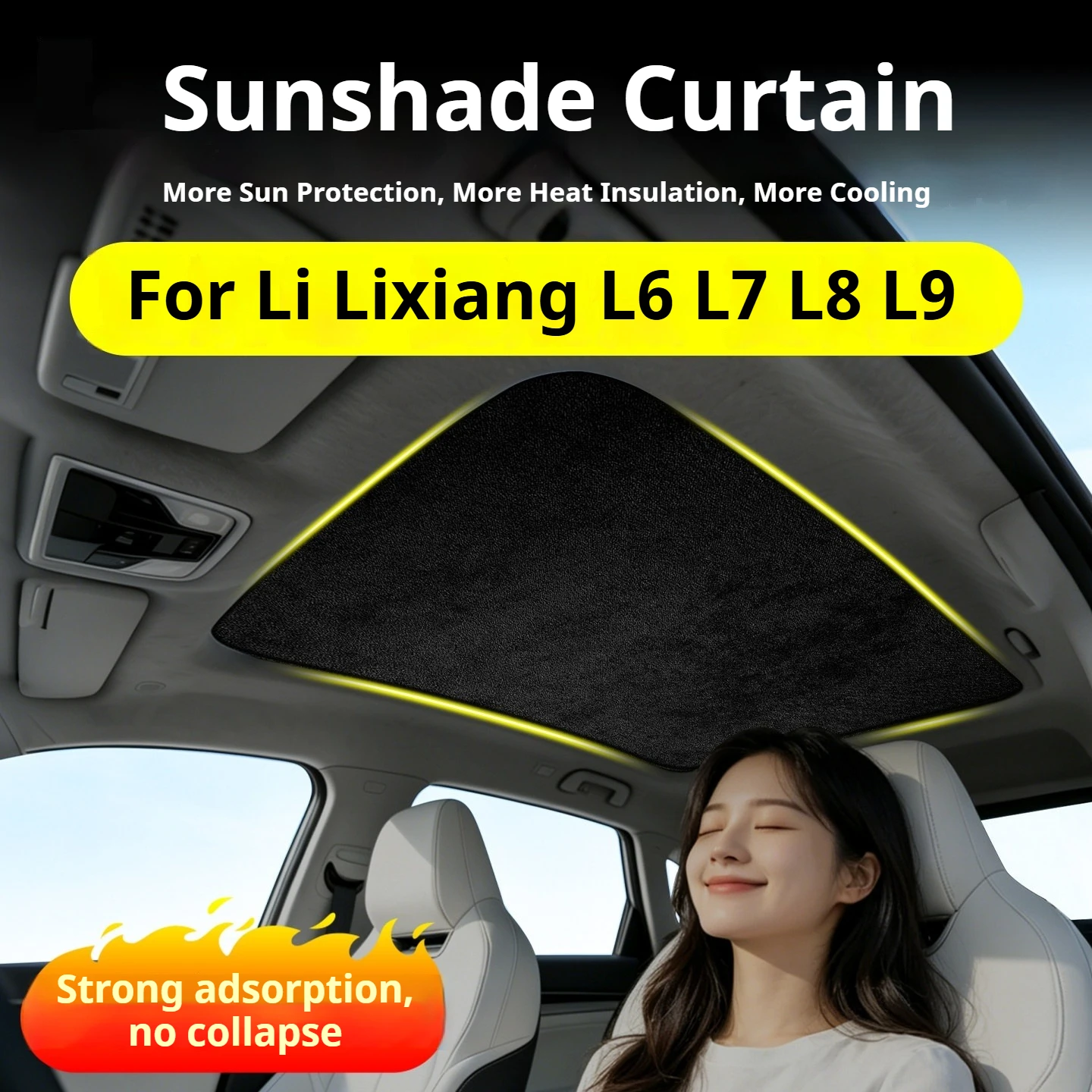 For Li Lixiang L6 L7 L8 L9 Car Sunroof Sun Shade Heat Insulation Sun Visor Roof Sun Protection Sunscreen Interior Accessories