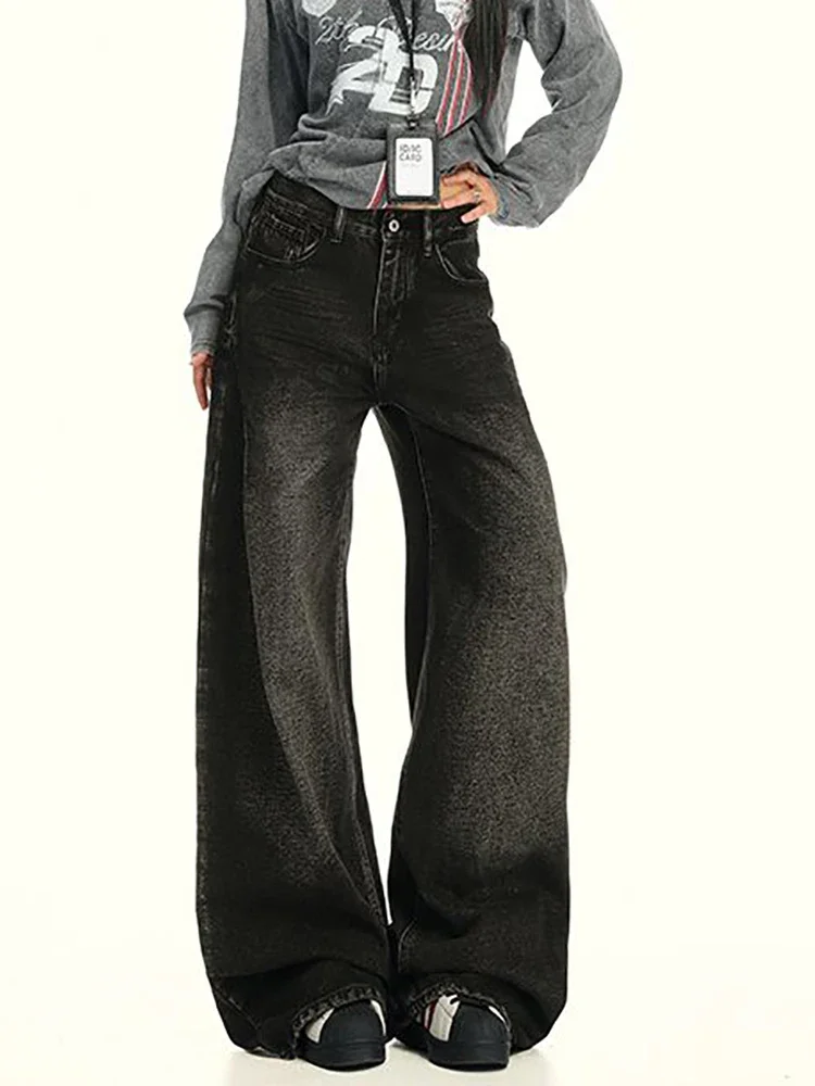 

2025 New American Wide Leg Denim Pants Loose Trendy Trousers High Streets Jeans for Women