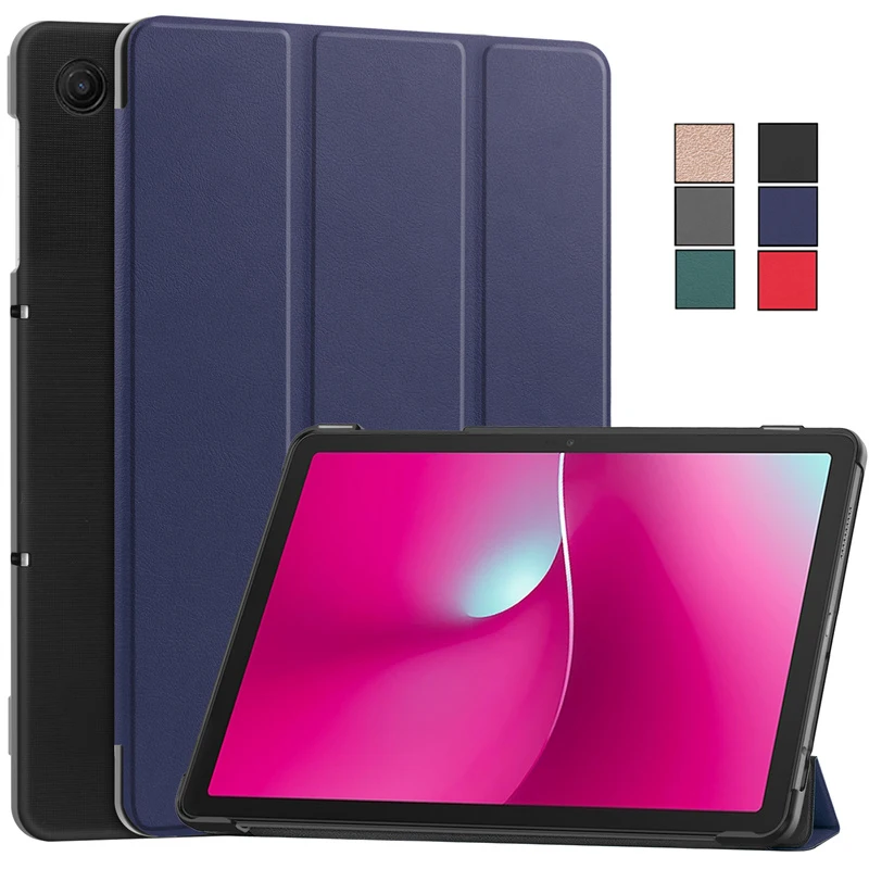 

For Revvl Tab 2 Case 10.1 inch Trifold Magnetic Leather Stand Hard Smart Cover For Coque T-Mobile Revvl Tab 2 5G Tablet Case