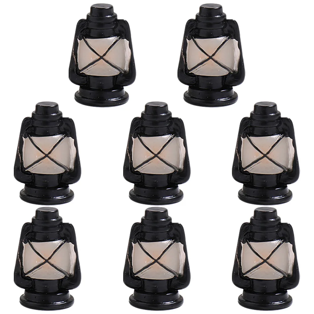 

8 Pcs Simulation Horse Lantern Decorative Photo Prop Resin Dollhouse Decorations