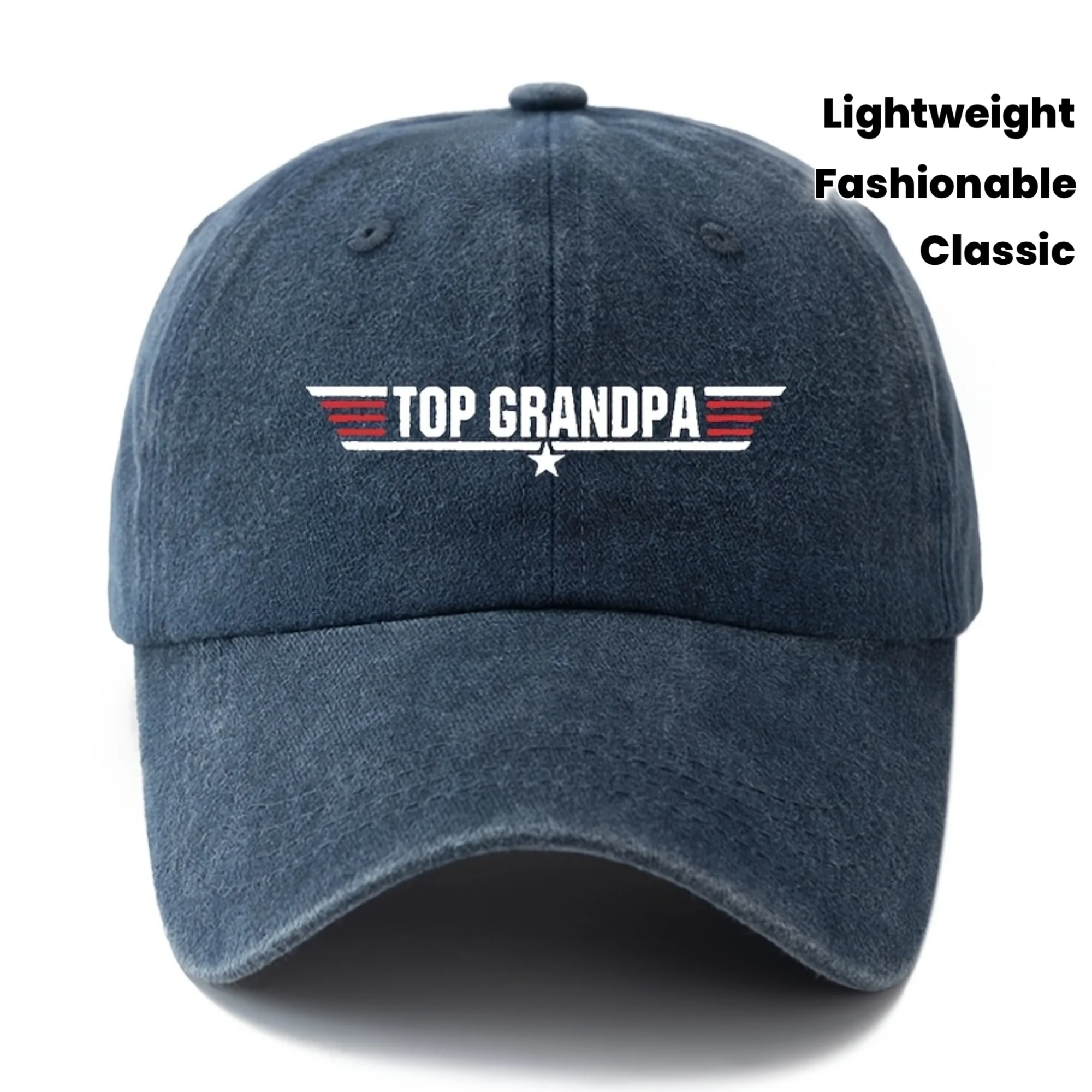 

TOP GRANDPA" Classic Retro Men's Baseball Cap, Lightweight Fashionable Casual Outdoor Sun Hat, Adjustable Size, Curved Brim, Wov