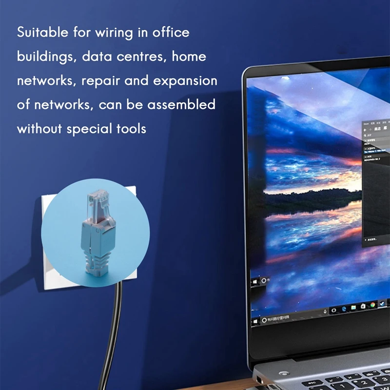 10 x alat konektor jaringan bebas RJ45 CAT6 LAN UTP steker kabel tanpa alat Cat5 Cat7 kabel instalasi kabel Patch