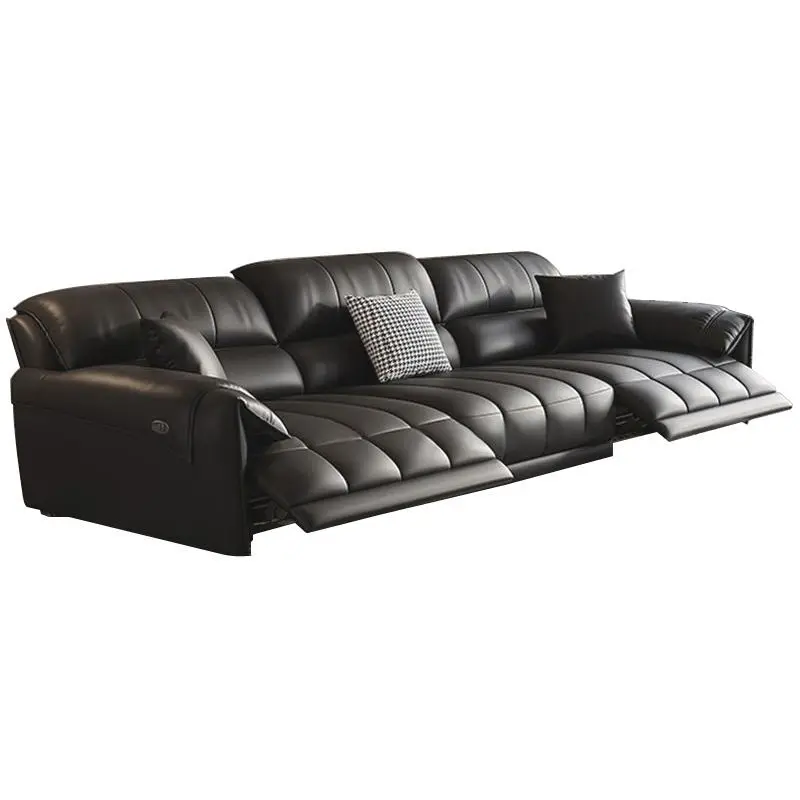 

Electric sofa multi-functional Italian leather household living room cowhide zero wall retractable function sofa