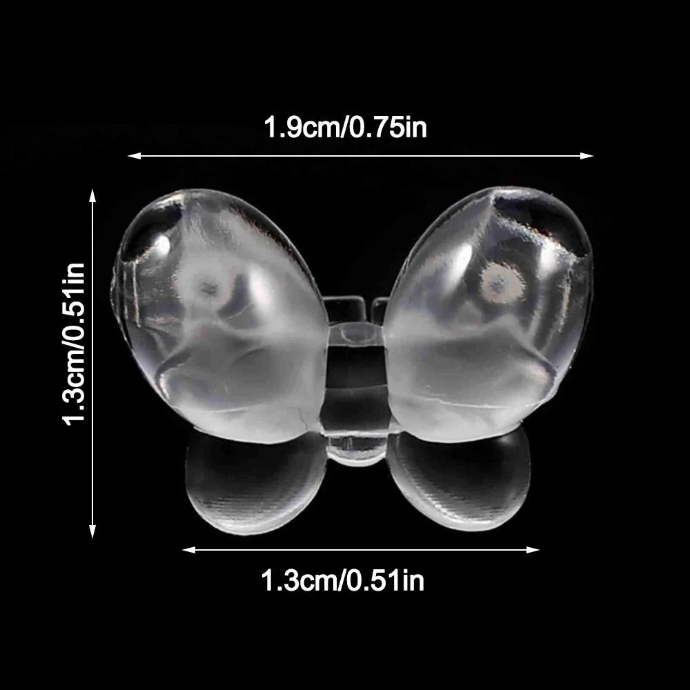 50pcs Transparent Gel Color Showing Ring Butterfly Color Display Nail Chart Ring Nail Art Display Tool For DIY Enthusiast