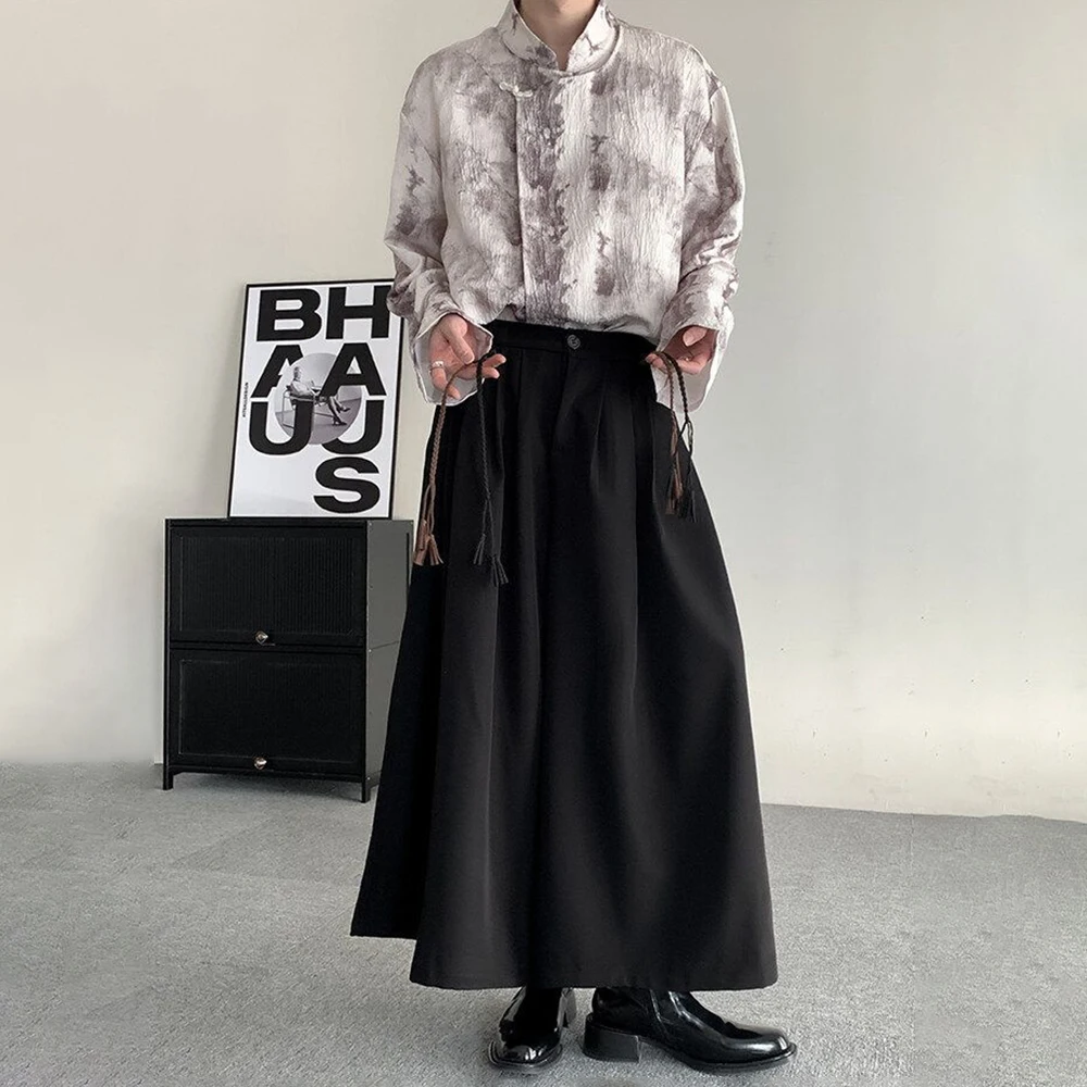 

XS-5XL Summer New Men's Suit Skirt Pants Unisex American Retro Fashion Trend High Street Loose Casual Niche Men's Bottoms