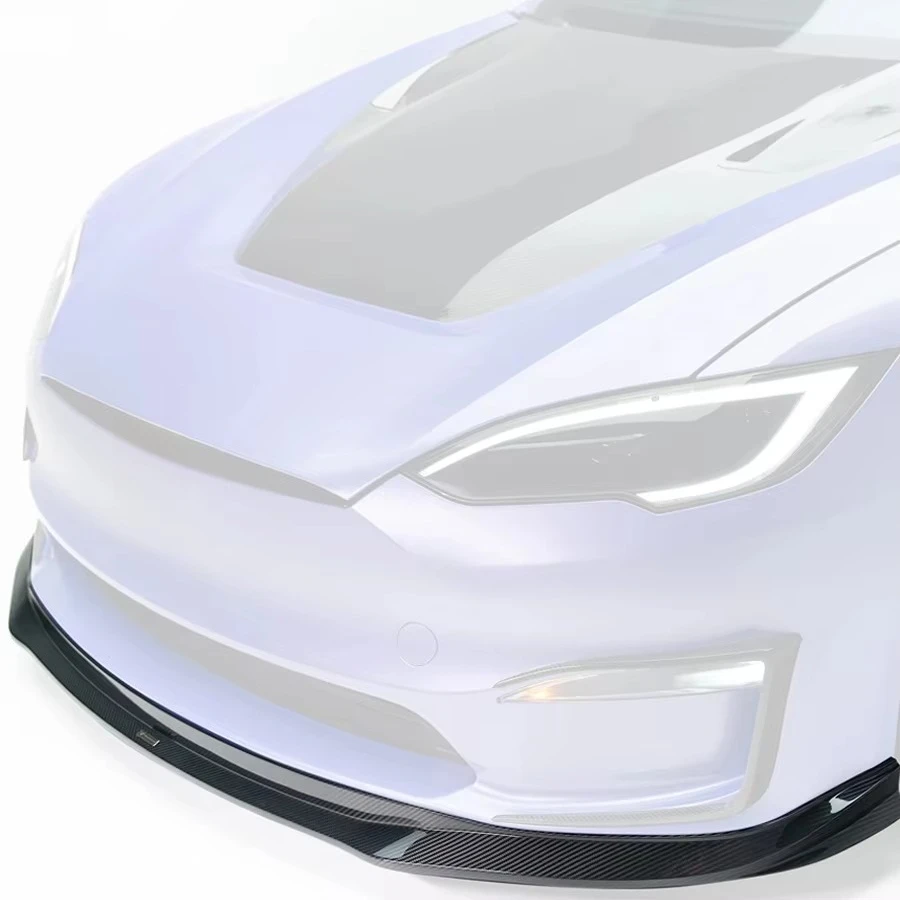 

V Type Dry Carbon Fiber Front Bumper Lip Front Bumper Spoiler Aero Body Kits for Model S 2022-2024