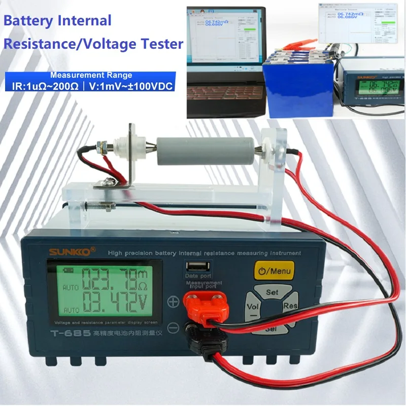 SUNKKO T685 akumulator litowy o wysokiej precyzji wewnętrzny tester rezystancji 18650 automatyczny analizator napięcia