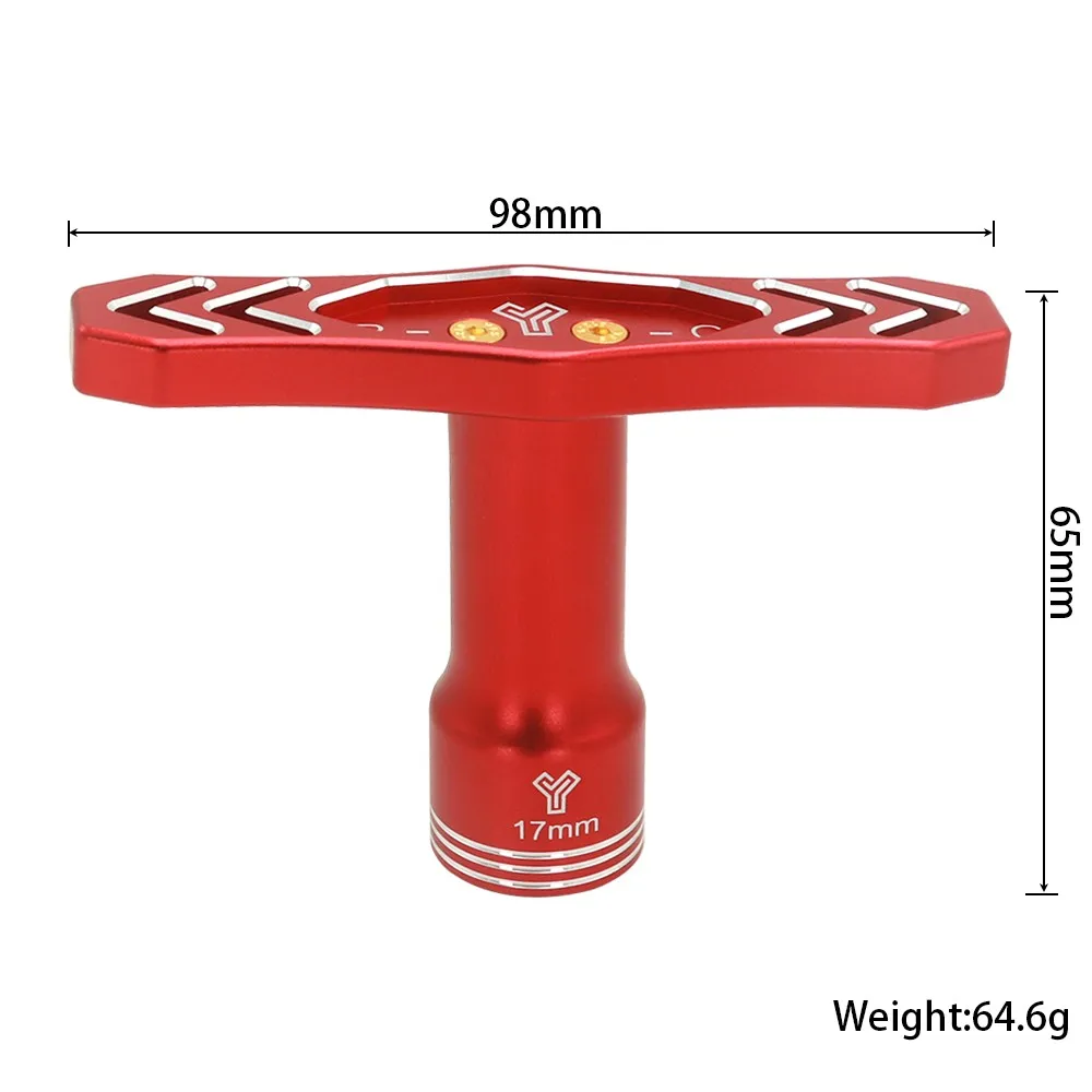 알루미늄 합금 금속 17mm 휠 육각 렌치 도구 육각 너트 슬리브 RC 자동차용 1/8 1/10 오프로드 RC 자동차 몬스터 트럭 크롤러 타이어