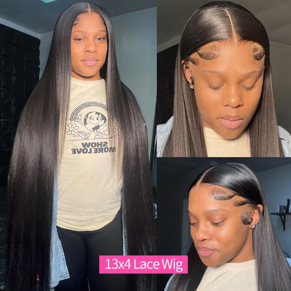 HD Lace Front Human Hair Wigs Straight Brazilian 13x4 Lace Frontal Human Hair Wig Pre Plucked Wigs For Black Women 30 40 Inches