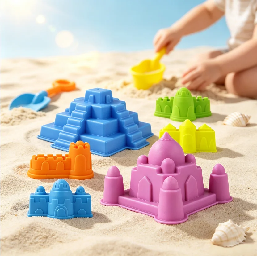 Beach Toy Castle Set by the Sea Sandcastle Building Kit for Kids Educational Play Sand Molds Creative Imagination Play
