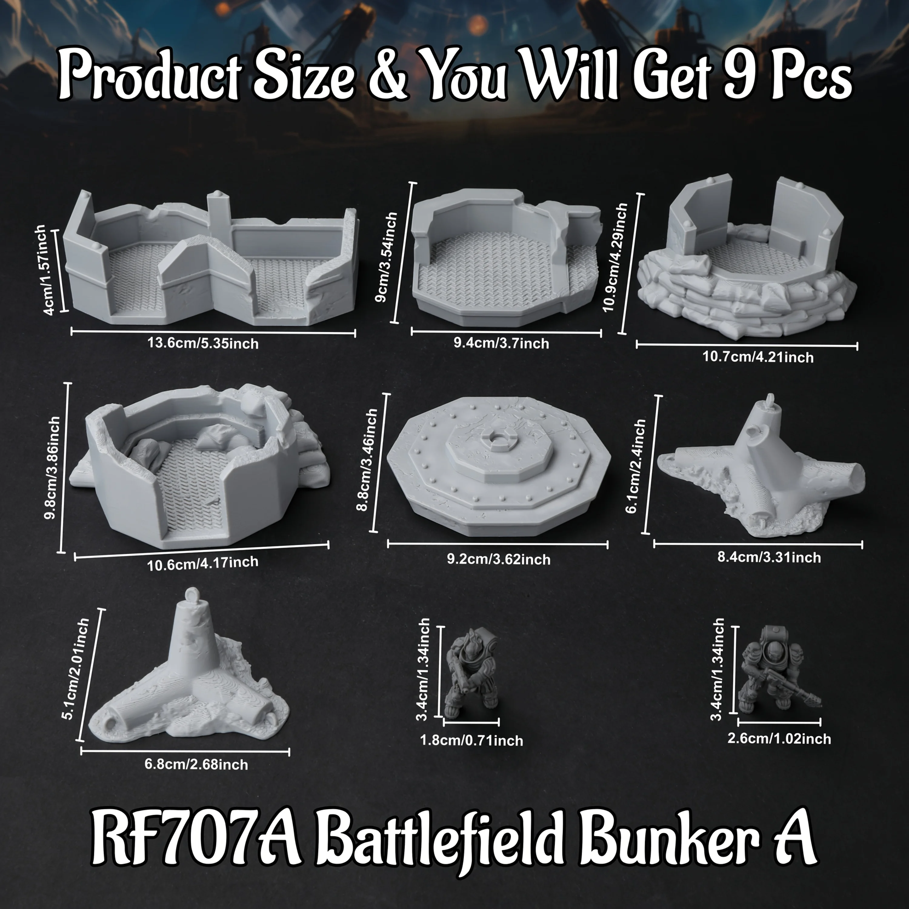 Sci-Fi Modular Battlefield Bun - Miniature Terrain Set ulasan dan harga