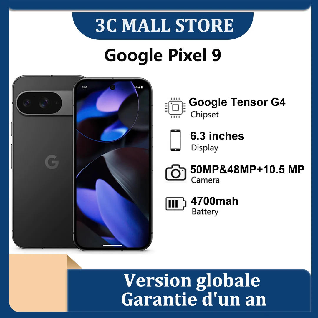 Google Pixel 9 6.3 inches Google Tensor G4 OLED 120Hz 12GB RAM 128GB&256GB 27W wired 4700 mAh NFC SmartPhone