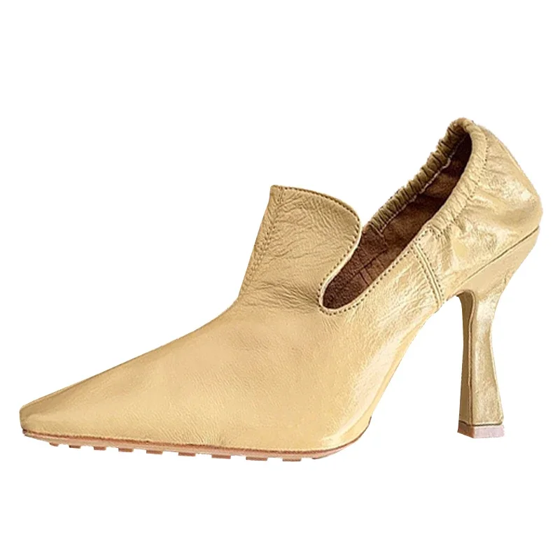 French Retro Single Shoes Women's Early Spring New Style Temperament Square Head Cat Heel Comfortable High Heels