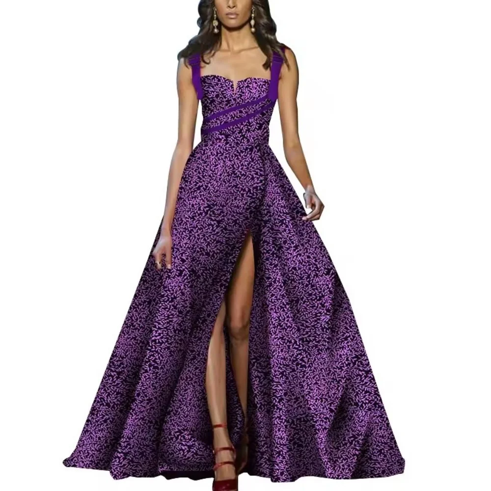 

SALE!!! African Dresses for Women Ankara Maxi Mermaid Prom Dress Sexy High Split Evening Gowns Women Formal Occasion Party Dress