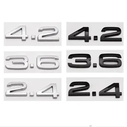 3D ABS 2.4 3.6 4.2 Letter Car Rear Trunk Tailgate Fender Door Badge Emblem Adhesive Sticker For Audi A4 A5 A6 A7 A8 Q3 Q5 Q7