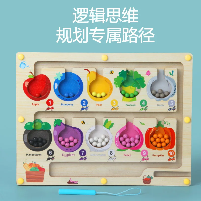 Magnetische penbal voor kinderen Kleur doolhof speelgoed Baby's hand oog gericht training vroeg onderwijs speelgoed